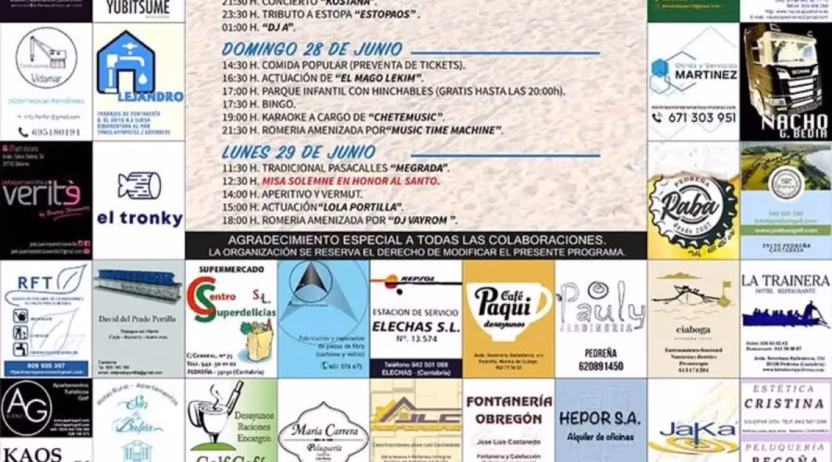 Fiestas de San Pedro 2026 en Pedreña en Marina de Cudeyo
