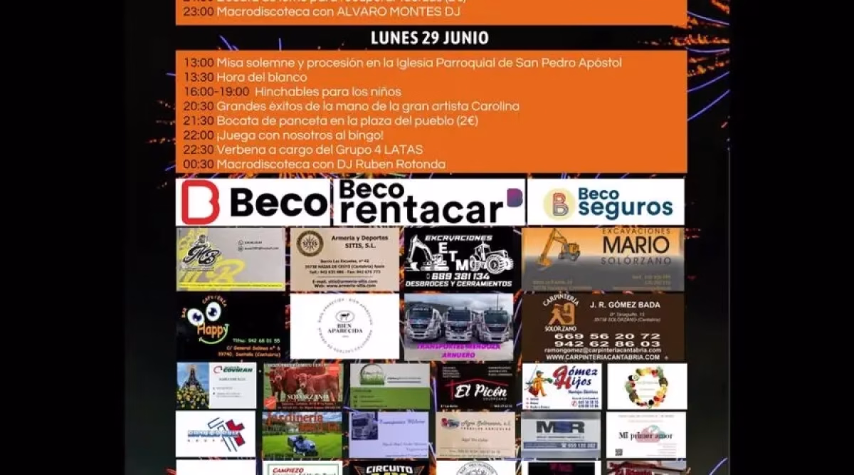 Fiestas de San Pedro 2026 en Solórzano, Cantabria en Solórzano
