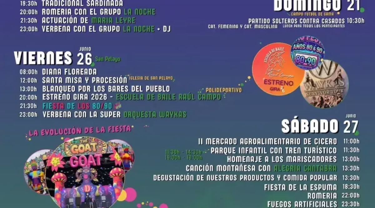 Fiestas San Antonio y San Pelayo 2026 en Bárcena de Cicero en Bárcena de Cicero