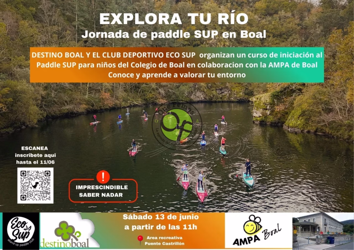 Jornada de iniciación al paddle SUP en Boal en Boal