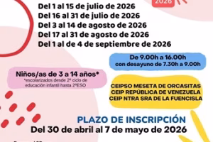Campamento Urbano de Verano 2026. Distrito de Usera