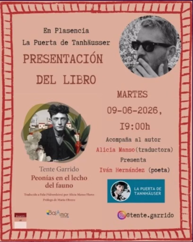 Presentación de libro de Tente Garrido en La Puerta de Tannhäuser de Plasencia en Plasencia