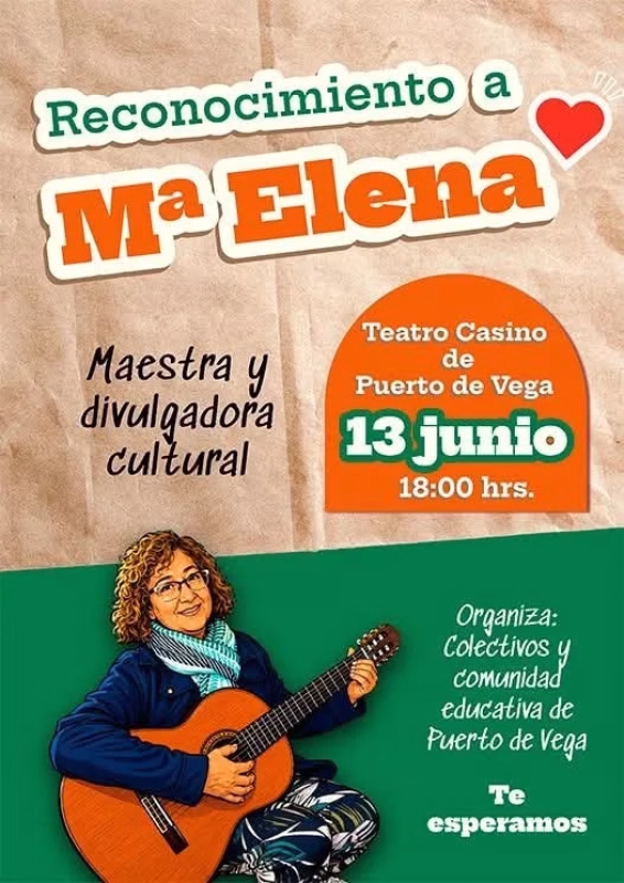 Reconocimiento a Mª Elena, maestra y divulgadora cultural en Navia