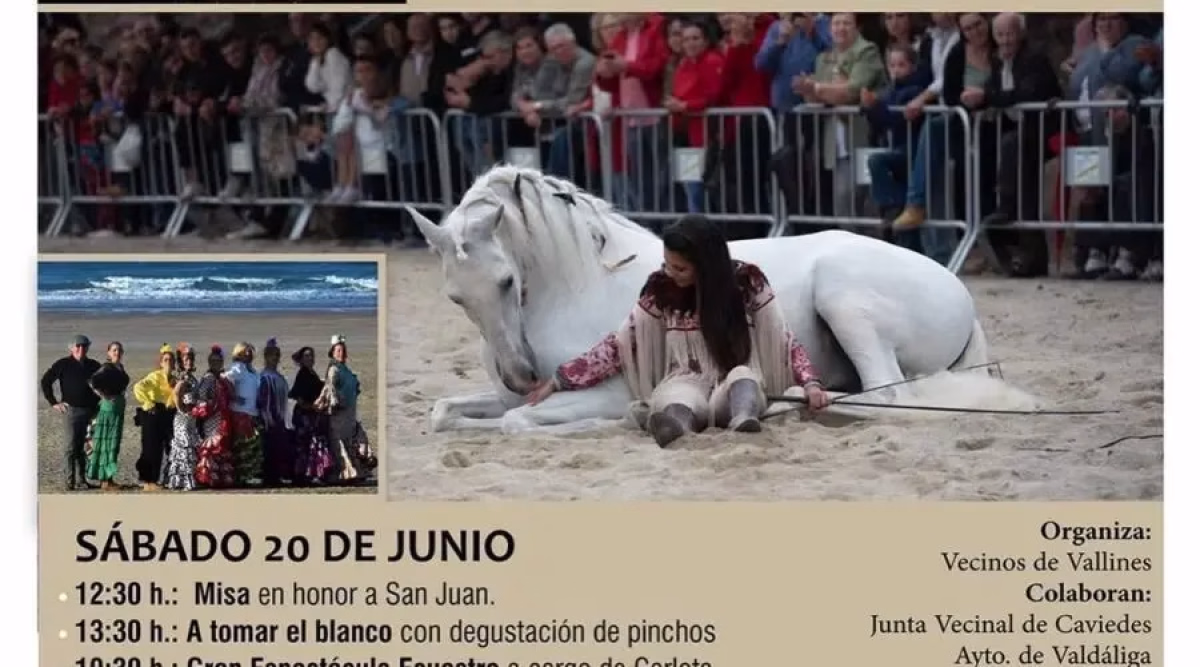 San Juan en Vallines con espectáculo ecuestre y verbena en Valdáliga