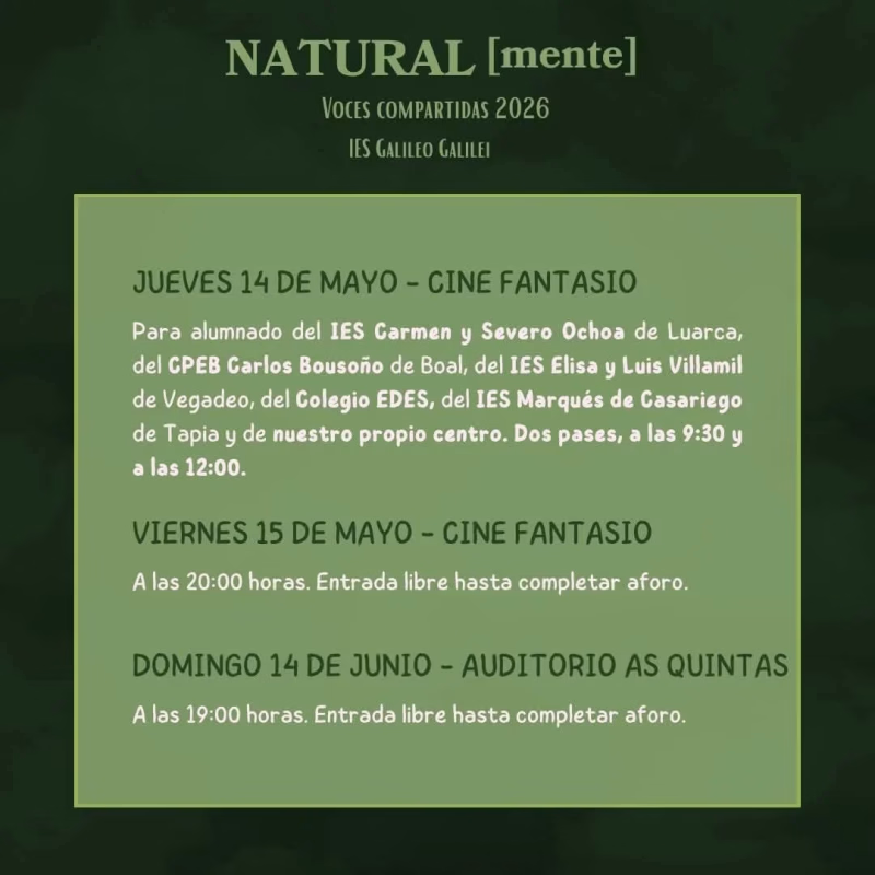 Voces Compartidas lleva su espectáculo NATURAL{mente} a El Franco en El Franco