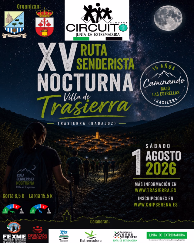XV Ruta senderista nocturna Villa de Trasierra 2026 en Trasierra